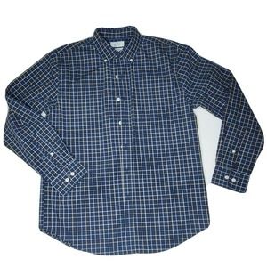Croft Barrow Men Medium Shirt blue Plaid long sleeve button down